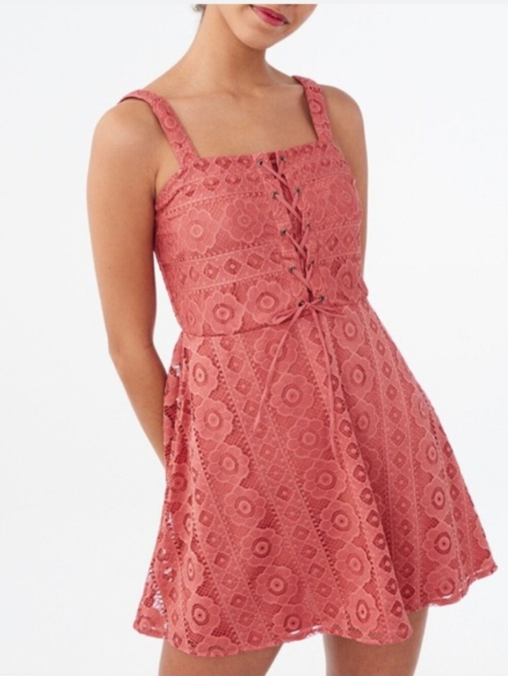 Aeropostale Rose Pink Smocked Top